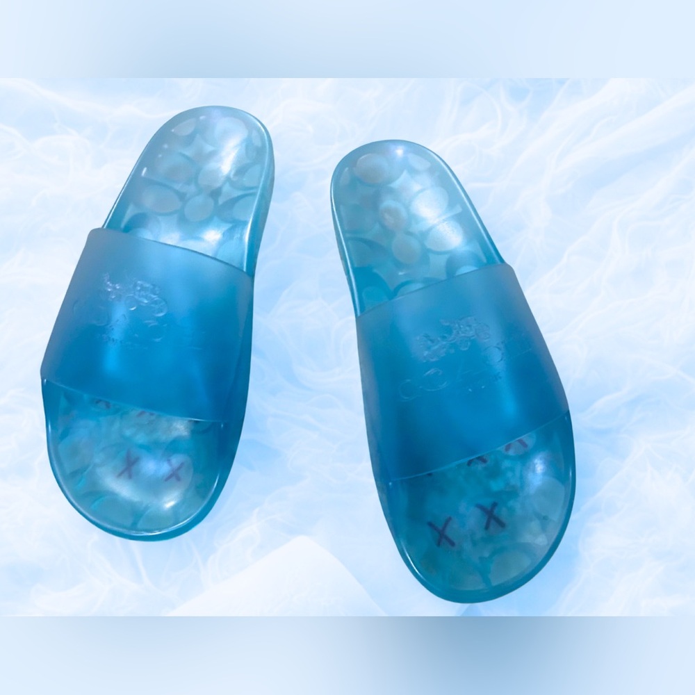 Coach Ulyssa Blue Translucent Jelly Slides Sandals Women’s 7B/ EUR 37.5